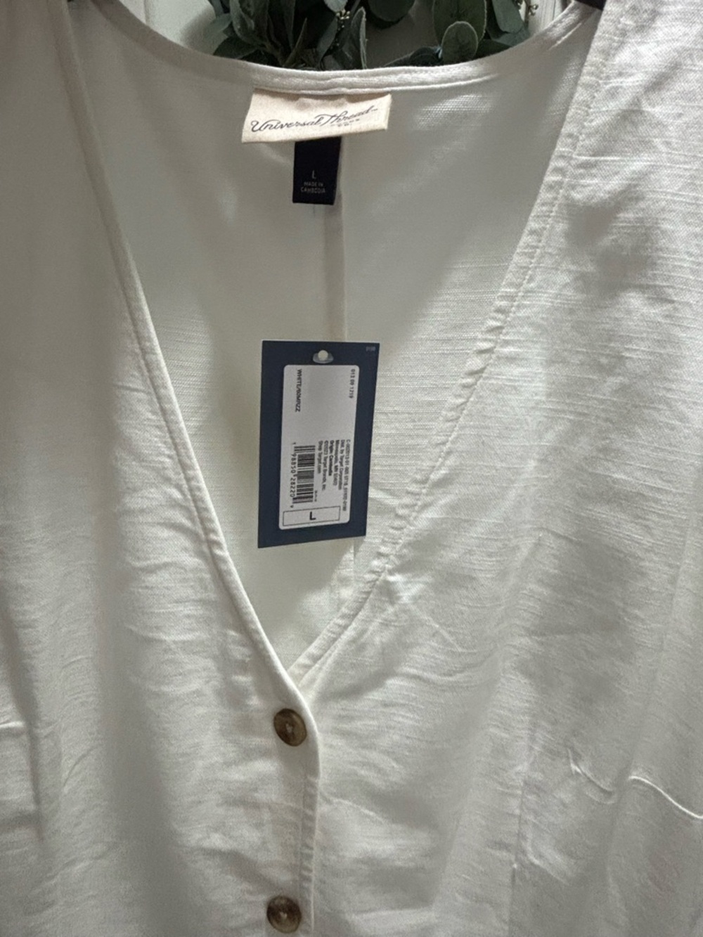 Target White Sleeveless Button-Front Mini Dress - Picture 3 of 3